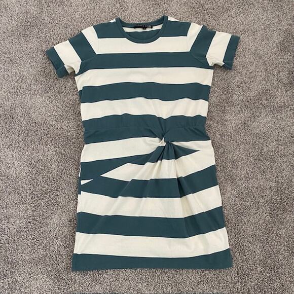 Veronica Beard Jeans Striped Knot Tyla Tee Shirt Dress Stripes Women's Large - Picture 2 of 10